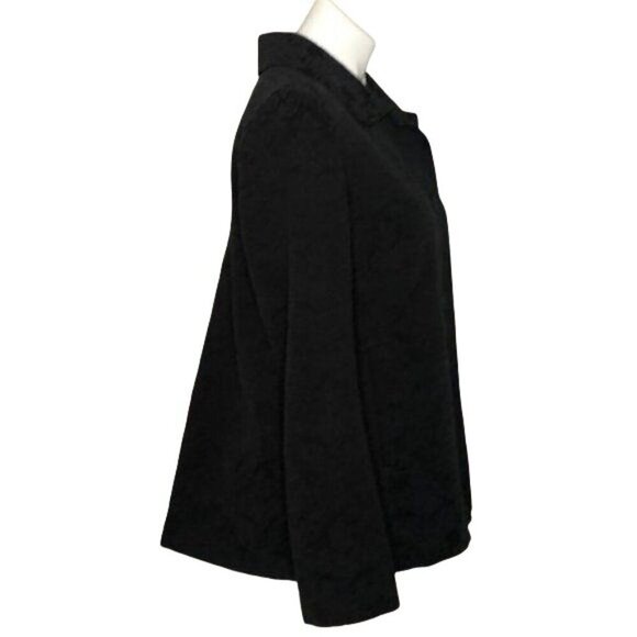 J. Jill Jacquard Black Jacquard Velour Blazer, Floral Pattern Women's Size 8 - Picture 4 of 10